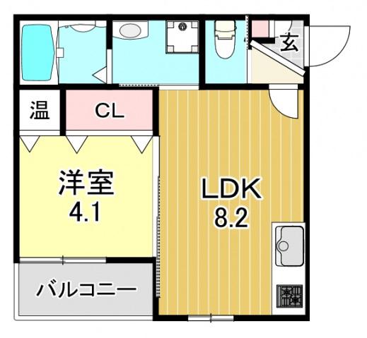 DOAHN 正覚寺(1LDK/2階)の間取り写真