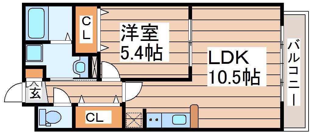 アトラス(1LDK/3階)の間取り写真