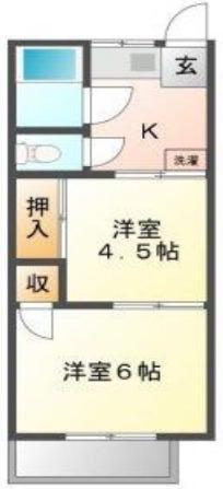 安田ハイツ(2K/2階)の間取り写真