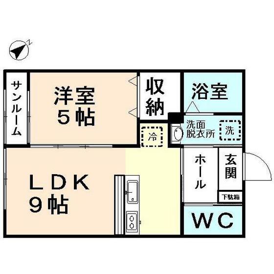 ブランネージュ(1LDK/1階)の間取り写真