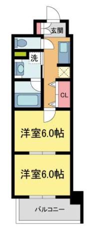 コンフォリア西宮(2K/2階)の間取り写真