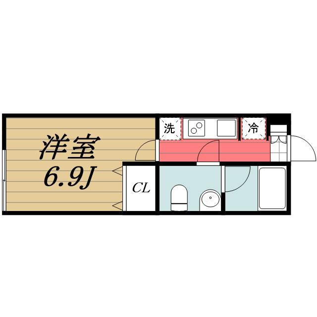 VINOSITY勝田台(1K/3階)の間取り写真