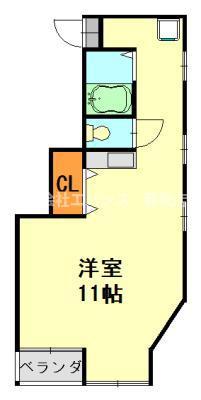 CASAWADA(ワンルーム/3階)の間取り写真