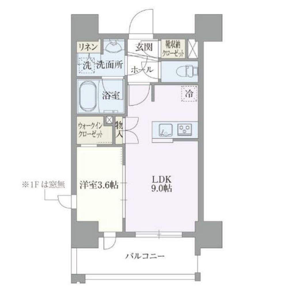 ライトテラス浅草(1LDK/4階)の間取り写真