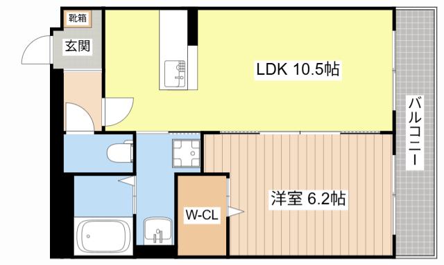 オーガスタ(1LDK/1階)の間取り写真