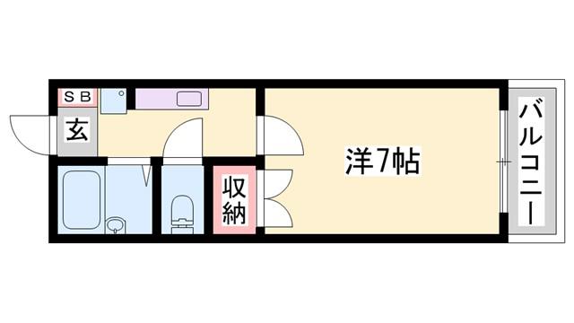 アーバンハイツ(1K/2階)の間取り写真