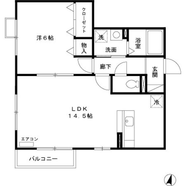 アネックスセキセン弐番館(1LDK/2階)の間取り写真