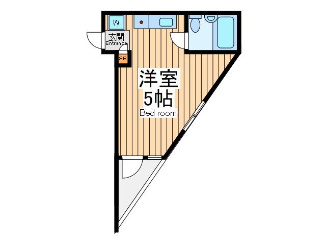 キャッスル日野台(ワンルーム/1階)の間取り写真