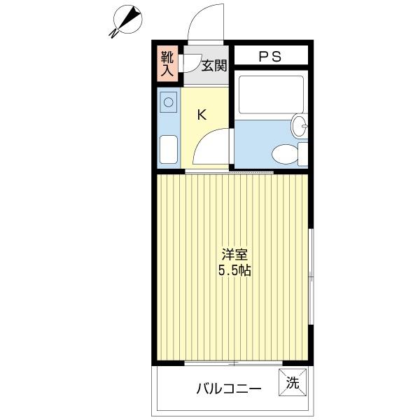 えなんだある津田沼(1K/1階)の間取り写真