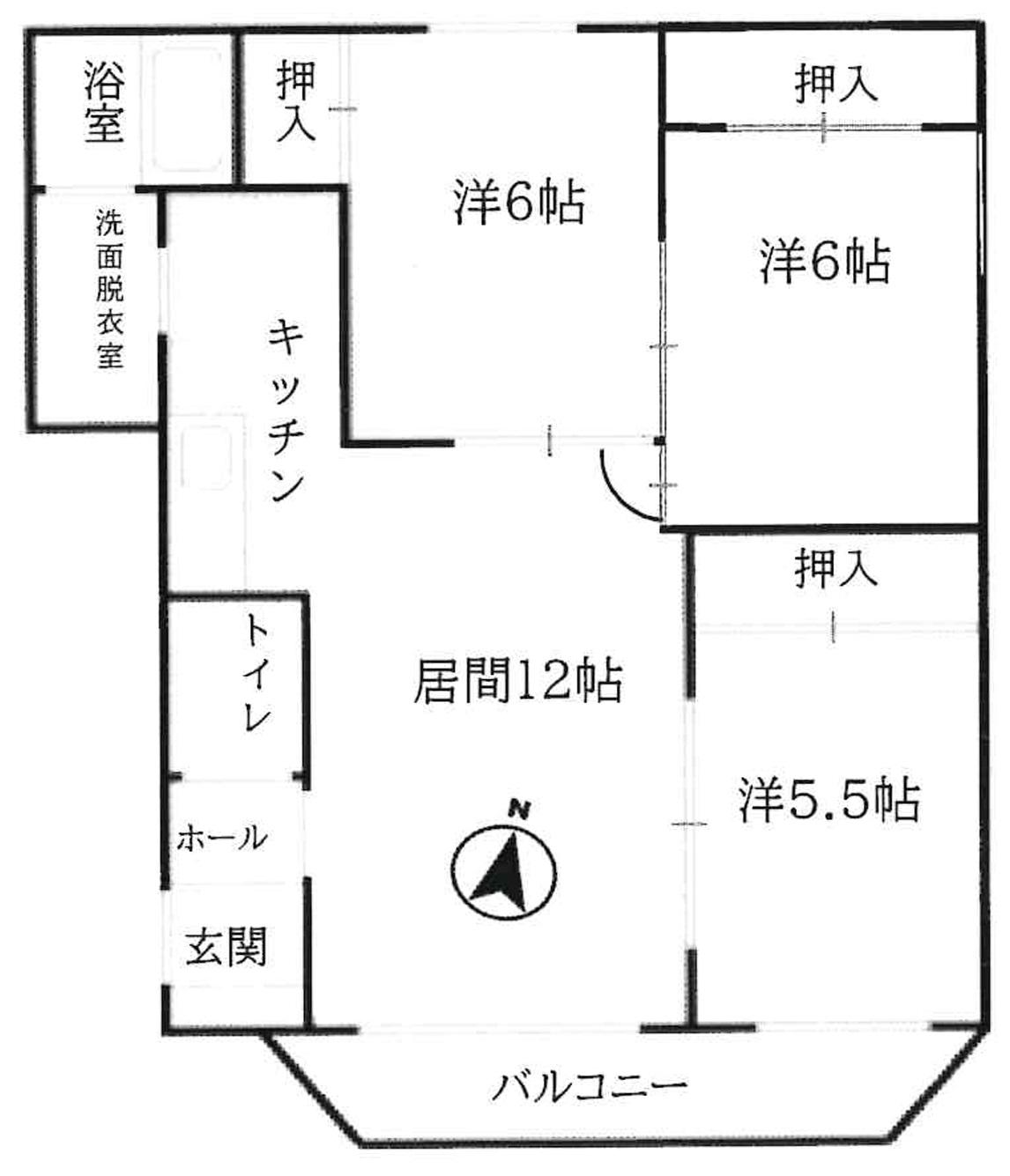 メゾン本町(3LDK/2階)の間取り写真