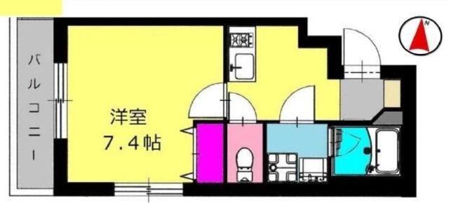 B′CASA MINATOCHO(1K/1階)の間取り写真