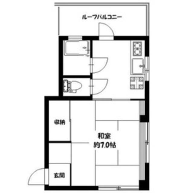 日昇ハイム(1K/3階)の間取り写真
