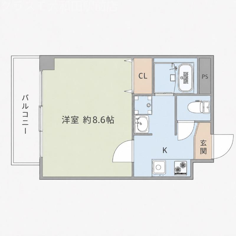 アヴェーレ早苗町(1K/1階)の間取り写真