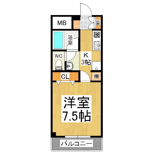 ニセンポストアイル(1K/1階)の間取り写真