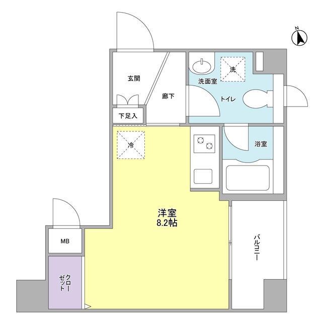 JR常磐線 三河島駅 徒歩5分 9階建 築20年(ワンルーム/2階)の間取り写真