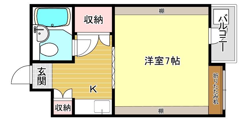 ハイツおおくら(1K/2階)の間取り写真