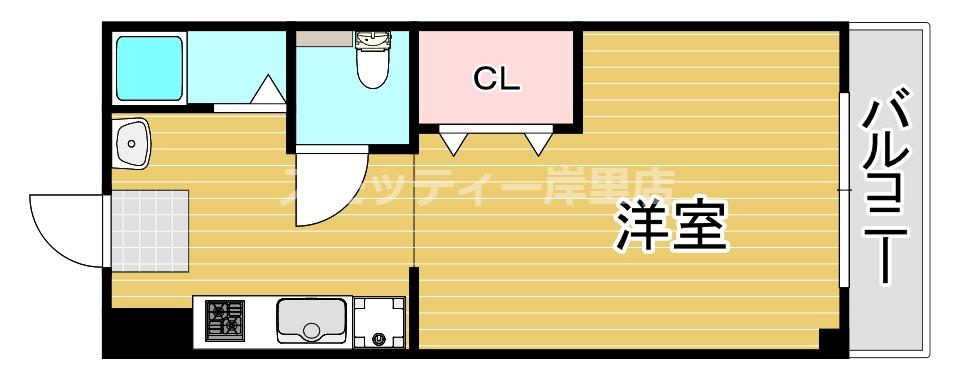 エムテック北島テラス(1K/3階)の間取り写真