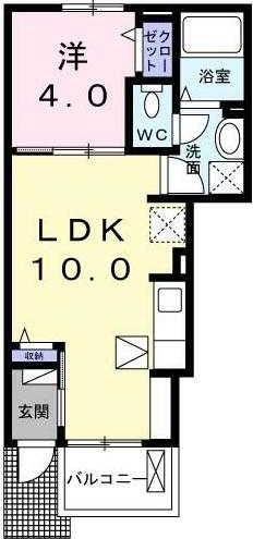 カメリア上北沢(1LDK/1階)の間取り写真