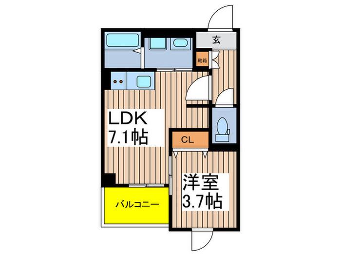 名古屋市南区西又兵ヱ町 (1LDK/2階)の間取り写真