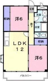 フリーダム武庫の里I(2LDK/3階)の間取り写真
