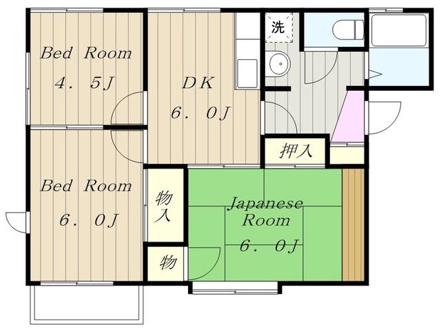 グレースハイム(3DK/1階)の間取り写真