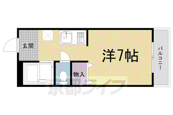 エスポワールハイツ A棟・B棟(1K/2階)の間取り写真