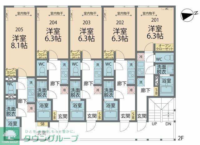 ポーラスター橋本(1K/2階)の間取り写真