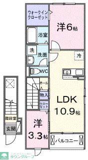 グレイスサイトG(2LDK/2階)の間取り写真