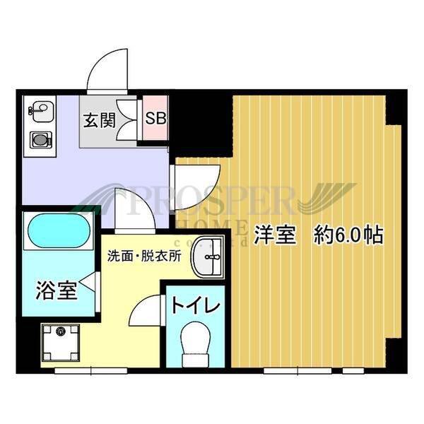 レガーレ谷町(1K/4階)の間取り写真