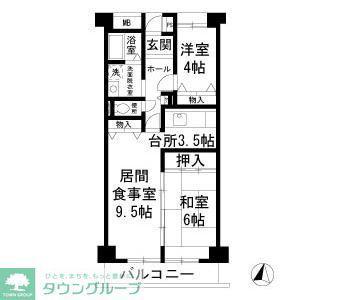 フレール綾瀬1(2LDK/5階)の間取り写真