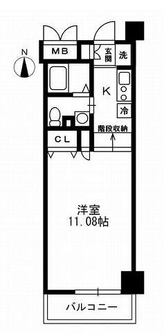 RESIDIA上野御徒町(ワンルーム/11階)の間取り写真