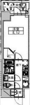 ALIVISドーム前(1K/8階)の間取り写真
