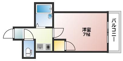 ユーアイビル(1K/3階)の間取り写真