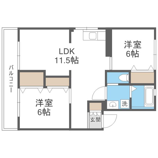 大池第一ハイツ(2LDK/5階)の間取り写真