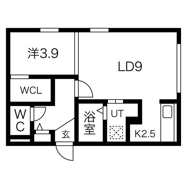 フィオリーノ(1LDK/2階)の間取り写真