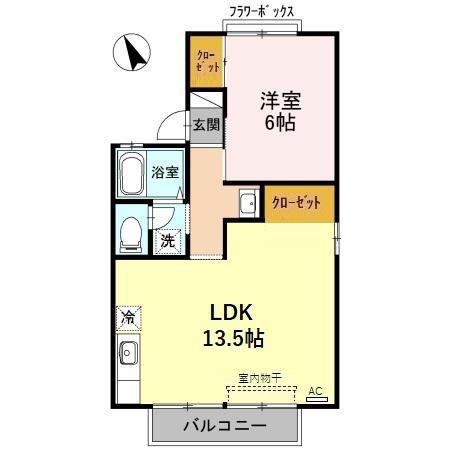 セジュールサクラ(1LDK/2階)の間取り写真