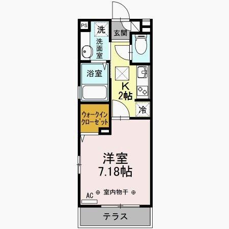 シャルマン(1K/1階)の間取り写真