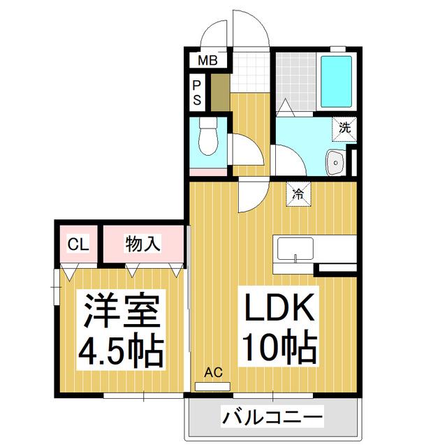 エスペランサ稲葉(1LDK/1階)の間取り写真