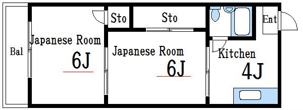 マンション松村(2K/2階)の間取り写真
