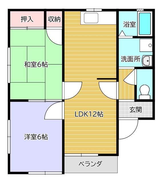 プリムローズ(2LDK/2階)の間取り写真