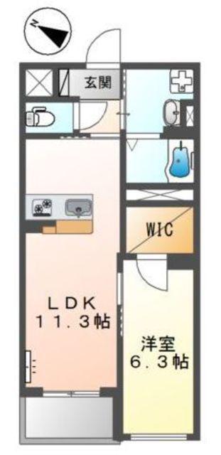 グリーンシャトー(1LDK/3階)の間取り写真