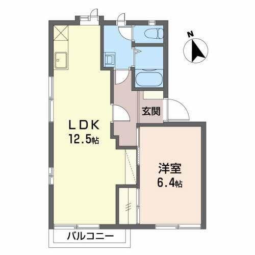 フレグランスK A棟(1LDK/2階)の間取り写真