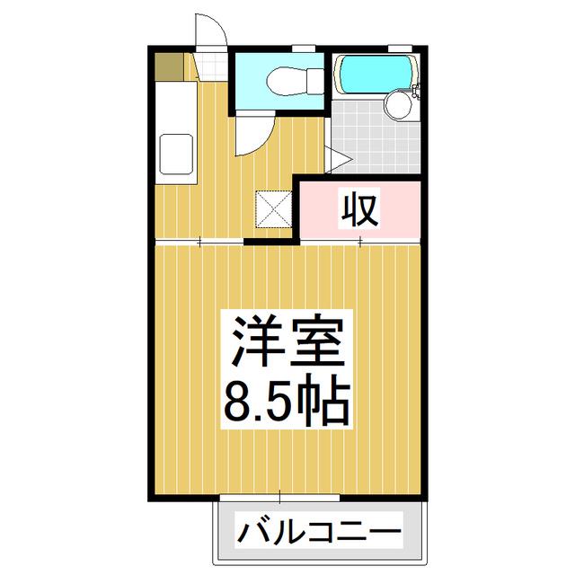 ディアスさくら(1K/2階)の間取り写真