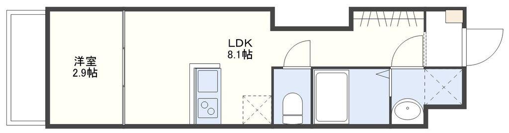 オアシス栄田(1LDK/1階)の間取り写真