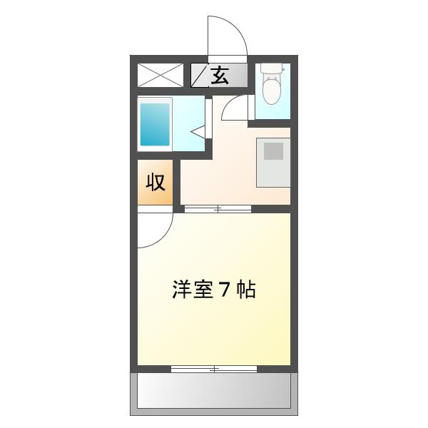 フィールドコーポB(1K/2階)の間取り写真