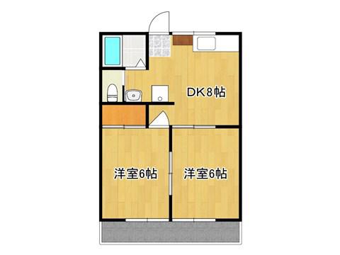 メゾンエクレール(2DK/2階)の間取り写真