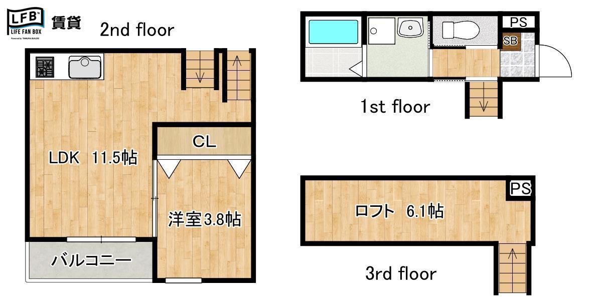 LFB APARTMENT新宿通(1LDK/1階)の間取り写真