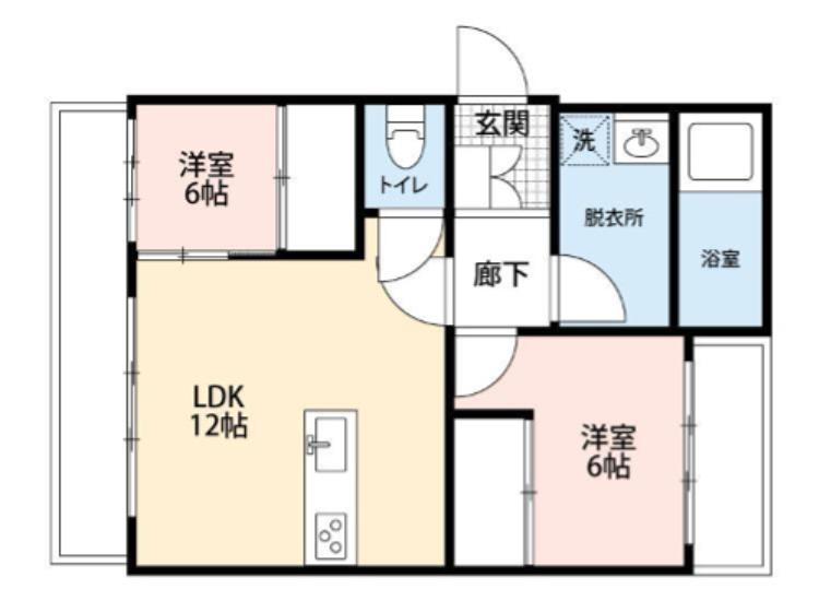 ガウディウム(2LDK/1階)の間取り写真