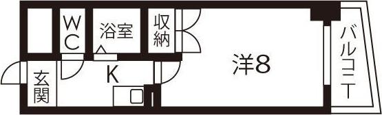ケーエム泉(1K/9階)の間取り写真