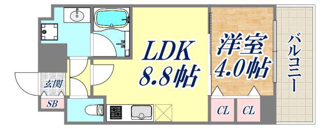 スプランディッド7(1LDK/6階)の間取り写真